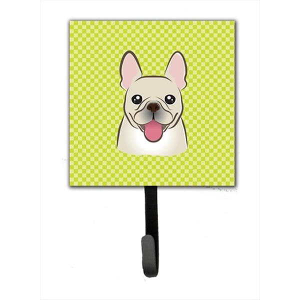 Carolines Treasures Checkerboard Lime Green French Bulldog Leash or Key Holder- 4.25 W x 7 H In. BB1300SH4 - main
